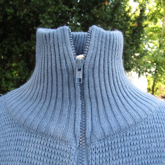 Men's Knit Christmas Cardigan Ugly Sweater Blair Blue Zip Pockets Reindeer XL - Picture 3 of 7